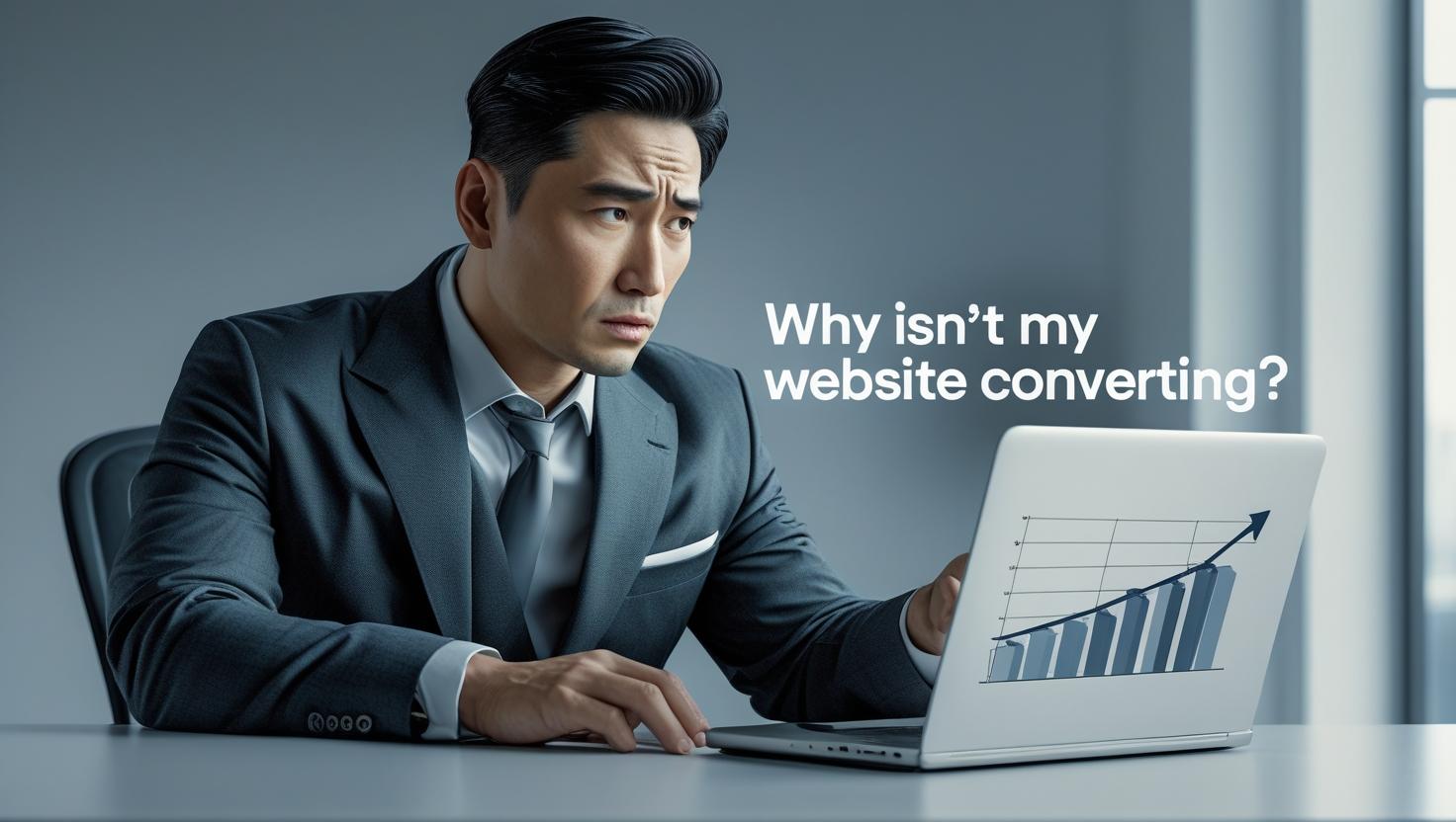 Business owner frustrated with low website conversions